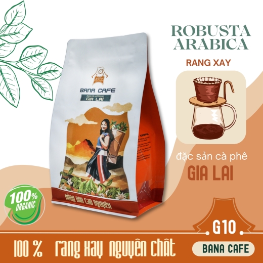 Cà phê Bana Cofe G10 | Cafe rang xay nguyên chất Arabica + Robusta Honey (Rang bơ pha phin) 