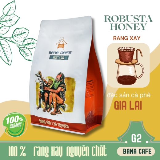 Cà phê Bana Cafe G2 | Cafe rang xay nguyên chất 100% Robusta Honey (Rang bơ pha phin) |