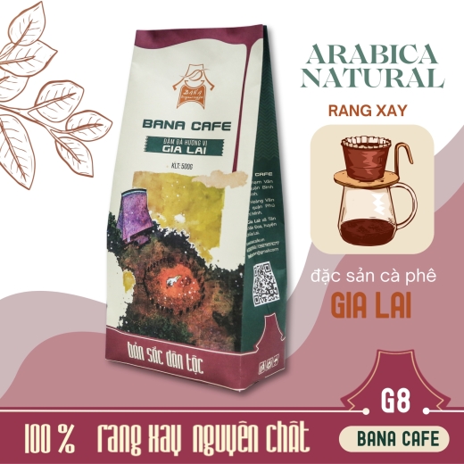 Cà phê Bana Cafe G8 | Cafe rang xay nguyên chất 100% Arabica Natural (Rang bơ pha phin) 