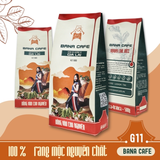 Cà phê Bana Cofe G11|Cafe rang mộc nguyên chất Arabica+Robusta(Pha phin/Pha máy/Nguyên hạt)