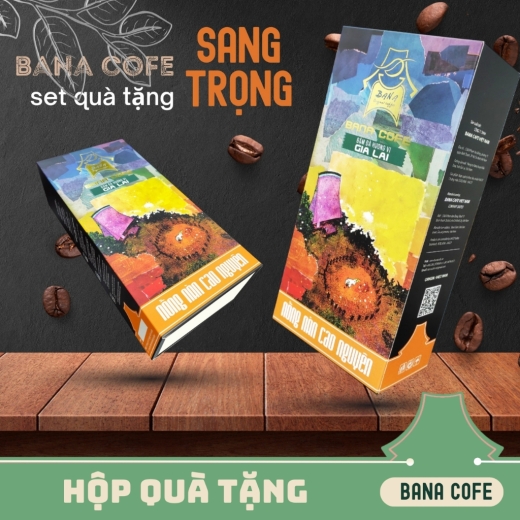 Hộp quà cà phê Bana Cofe  | Cafe rang mộc nguyên chất 100% (Pha phin/Pha máy/Nguyên hạt) |COMBO 5