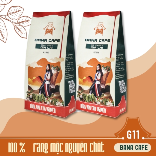 Cà phê Bana Cofe G11|Cafe rang mộc nguyên chất Arabica+Robusta(Pha phin/Pha máy/Nguyên hạt)