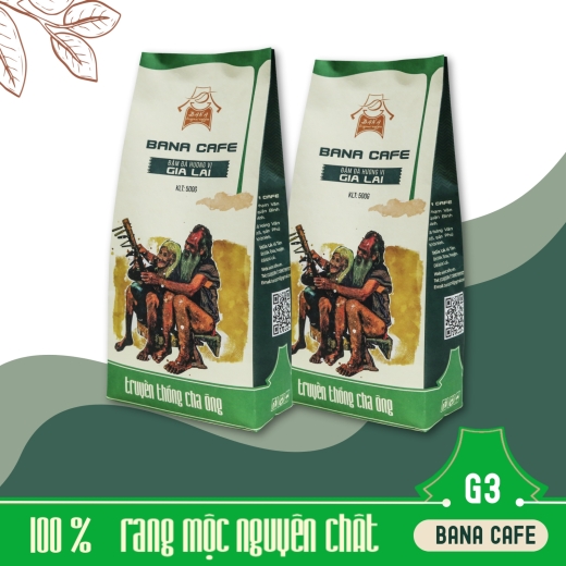 Cà phê Bana Cafe G3 | Cafe rang mộc nguyên chất 100% Robusta (Pha phin/Pha máy/Nguyên hạt) |