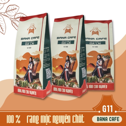 Cà phê Bana Cofe G11|Cafe rang mộc nguyên chất Arabica+Robusta(Pha phin/Pha máy/Nguyên hạt)
