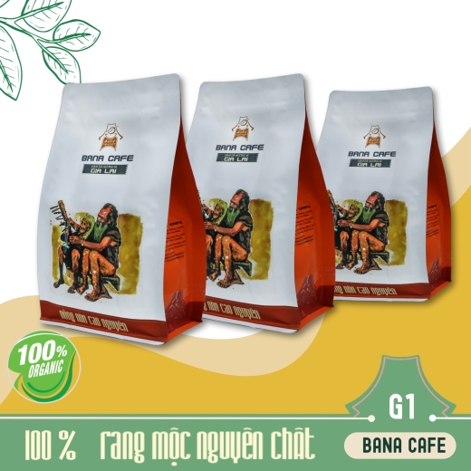 Cà phê Bana Cafe G1 | Cafe rang mộc nguyên chất 100% Robusta (Pha phin/Pha máy/Nguyên hạt) | 