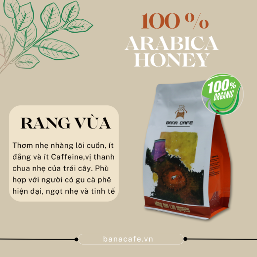 Cà phê Bana Cafe G5 | Cafe rang mộc nguyên chất 100% Arabica Honey (Pha máy/Pha phin/Nguyên hạt)